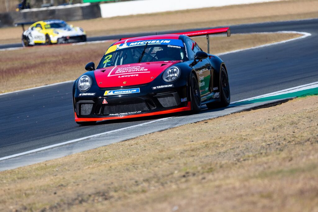 Richard Cowen #2 racing at Queensland Raceway 2023
