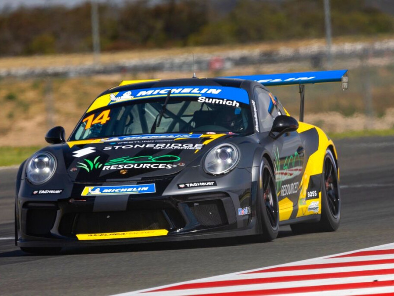 Caleb Sumich #14 racing at The Bend Motorsport Park 2023