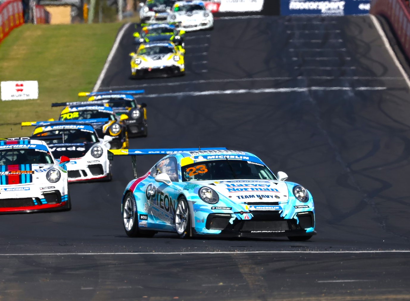 Lockie Bloxsom #23 racing at Mount Panorama Circuit Bathurst 2023