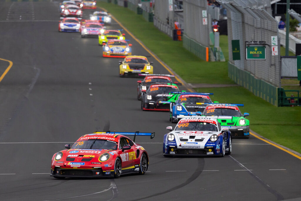 Christian Pancione with McElrea Racing in the Porsche Carrera Cup Australia at the Australian Grand Prix 2023