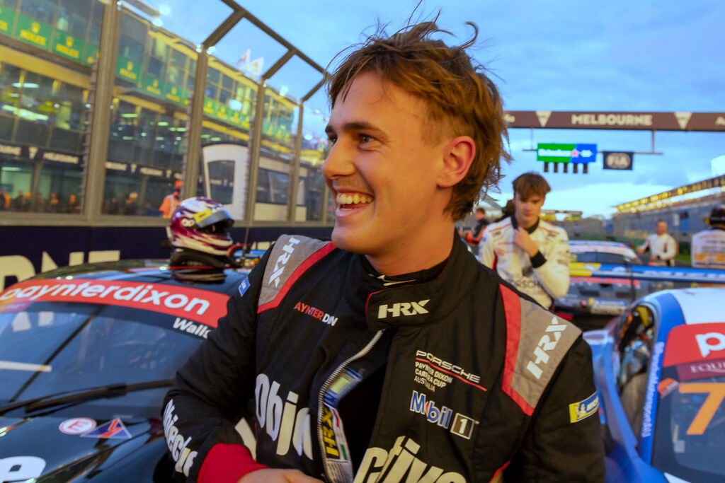 Jackson Walls with McElrea Racing in the Porsche Carrera Cup Australia at the Australian Grand Prix 2023