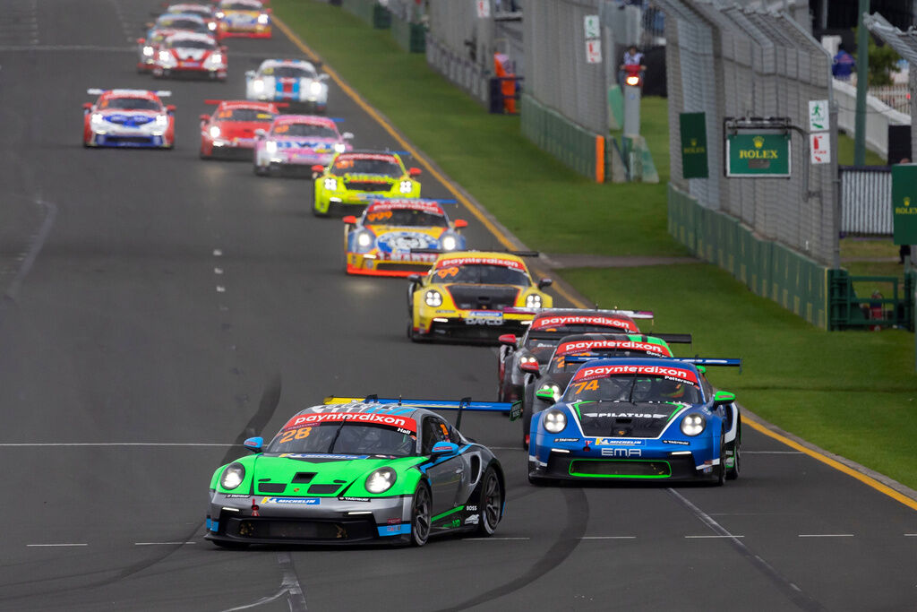 Bayley Hall with McElrea Racing in the Porsche Carrera Cup Australia at the Australian Grand Prix 2023