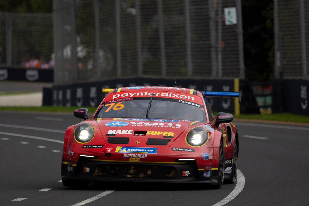 Christian Pancione with McElrea Racing in the Porsche Carrera Cup Australia at the Australian Grand Prix 2023