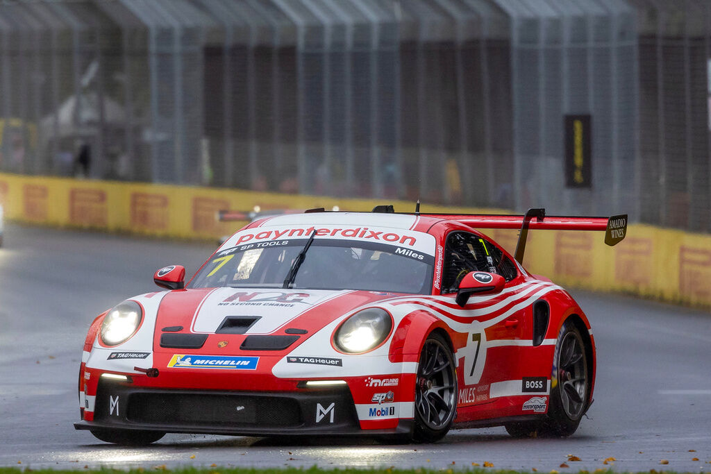 Tim Miles with McElrea Racing in the Porsche Carrera Cup Australia at the Australian Grand Prix 2023