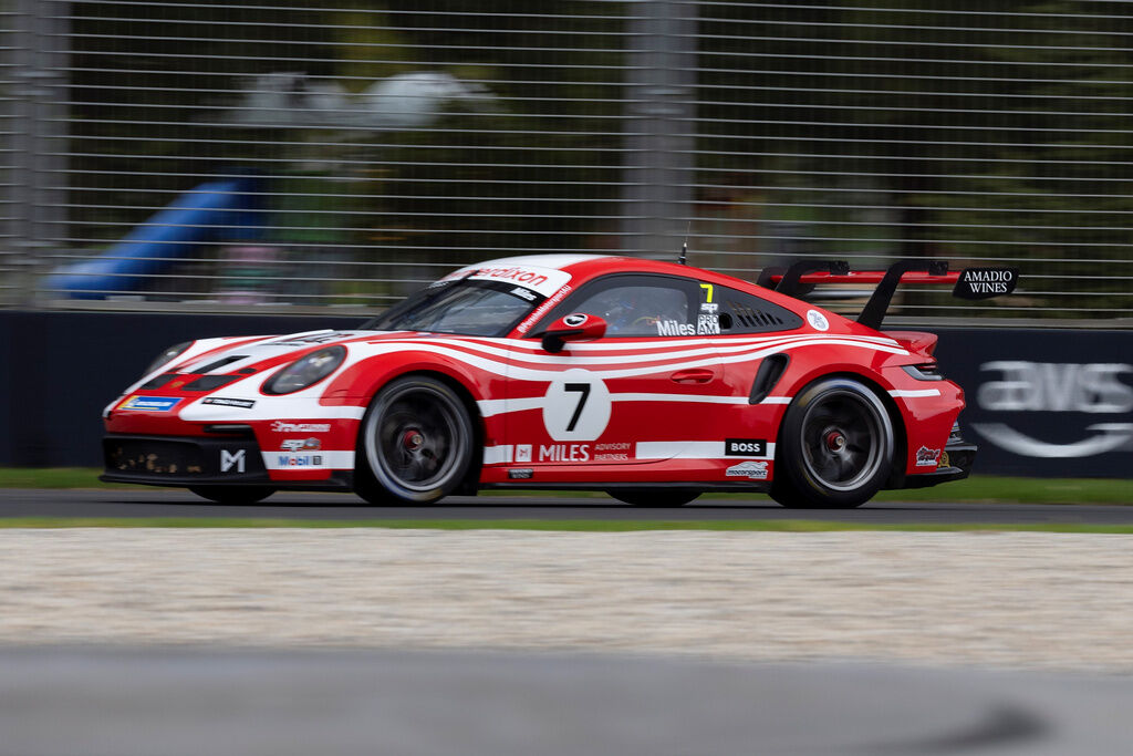 Tim Miles with McElrea Racing in the Porsche Carrera Cup Australia at the Australian Grand Prix 2023