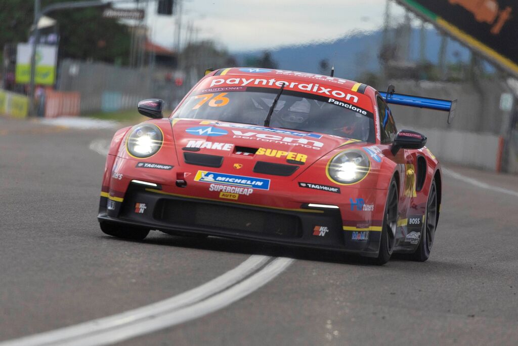 Christian Pancione with McElrea Racing in the Porsche Carrera Cup Australia at the Townsville 500 2023