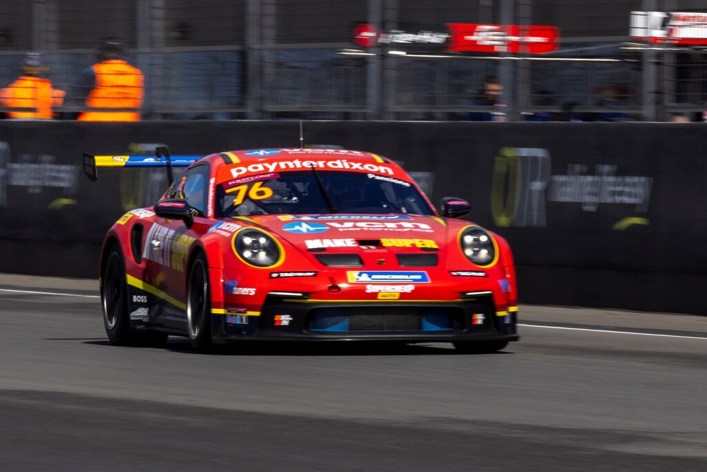 Christian Pancione with McElrea Racing in the Porsche Carrera Cup Australia at The Bend OTR SuperSprint 2023