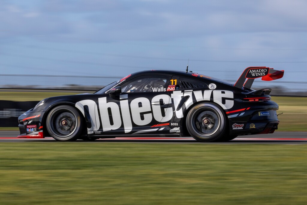 Jackson Walls with McElrea Racing in the Porsche Carrera Cup Australia at The Bend OTR SuperSprint 2023