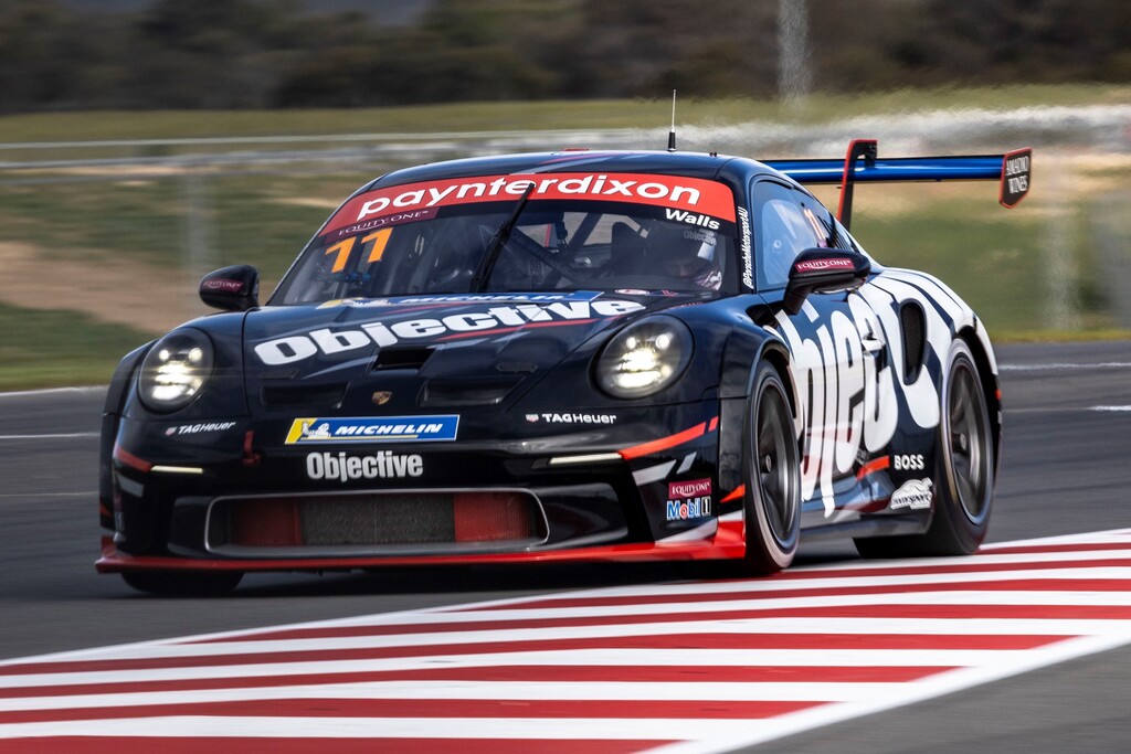 Jackson Walls with McElrea Racing in the Porsche Carrera Cup Australia at The Bend OTR SuperSprint 2023