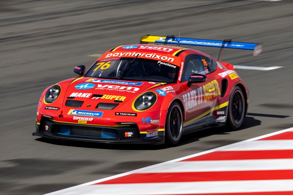 Christian Pancione #76 racing at The Bend Motorsport Park 2023