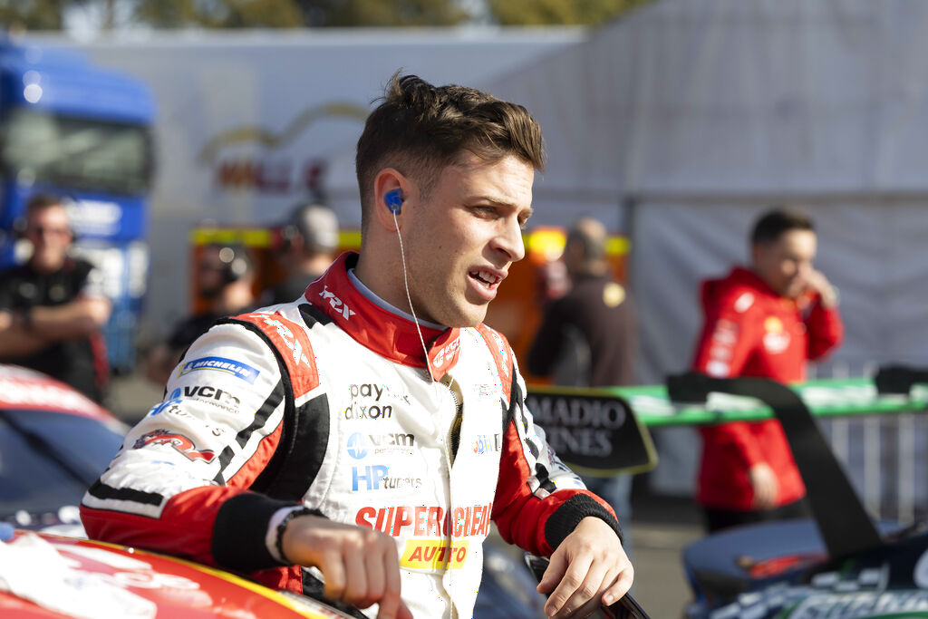 Christian Pancione #76 racing at Sandown International Raceway 2023
