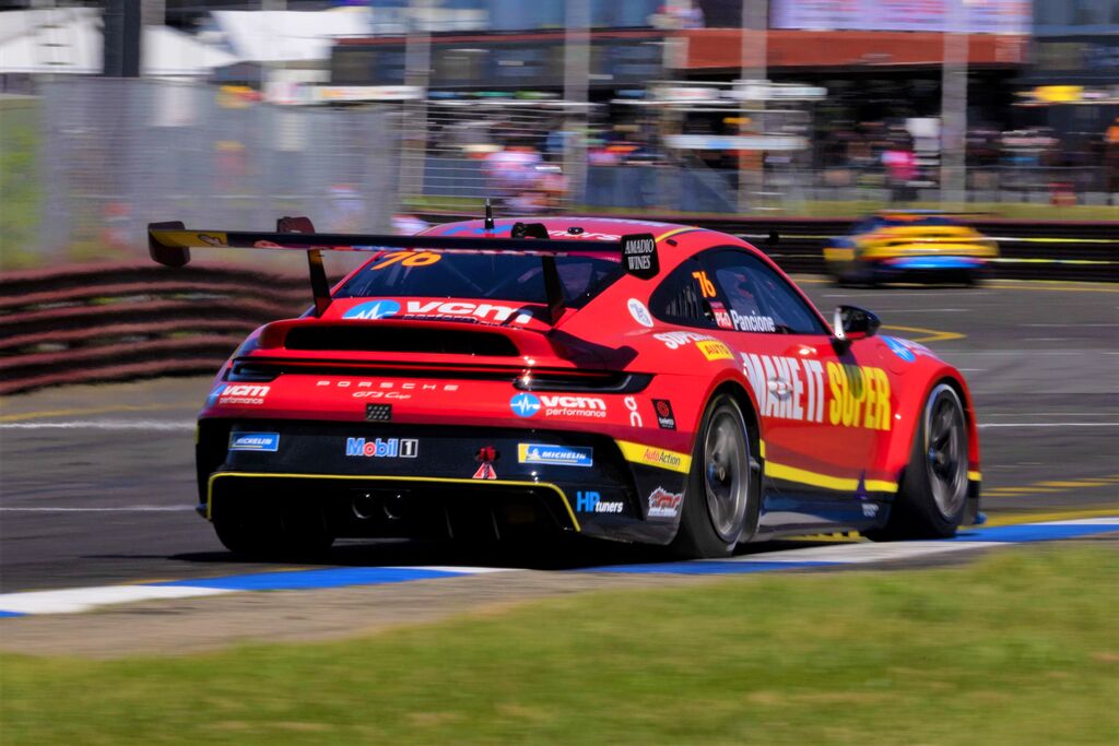 Christian Pancione with McElrea Racing in the Porsche Carrera Cup Australia at The Sandown 500 2023
