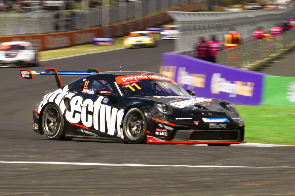 Jackson Walls with McElrea Racing in the Porsche Carrera Cup Australia round 6 at Bathurst 2023