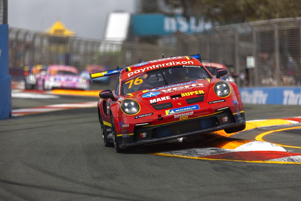 Christian Pancione with McElrea Racing in the Porsche Carrera Cup Australia round 7 at Surfers Paradise 2023