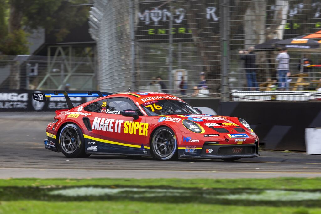 Christian Pancione #76 racing at Adelaide Street Circuit 2023