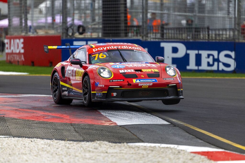 Christian Pancione with McElrea Racing in the Porsche Carrera Cup Australia round 8 at the Clipsal 500 2023