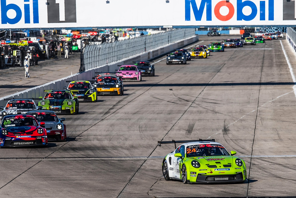 Thomas Nepveu with McElrea Racing in the Porsche Carrera Cup North America at Sebring International Raceway 2023