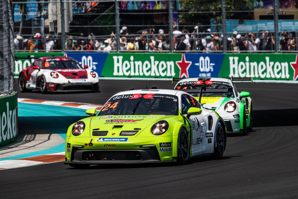 Thomas Nepveu with McElrea Racing in the Porsche Carrera Cup North America at Miami Grand Prix 2023