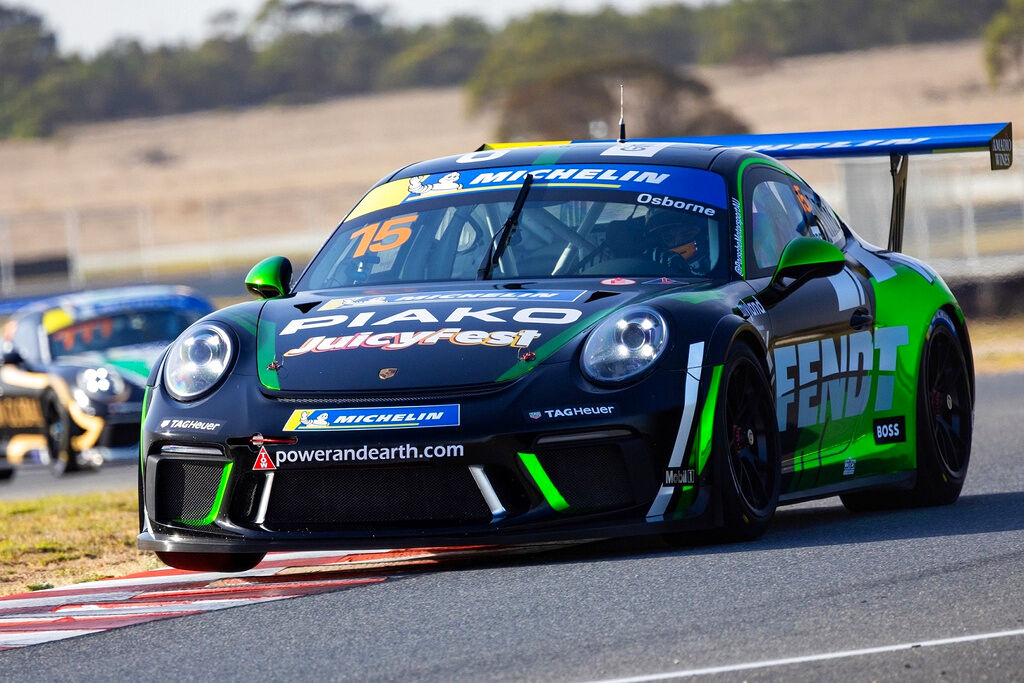 Clay Osborne with McElrea Racing in the Porsche Michelin Sprint Challenge at The Bend 2024