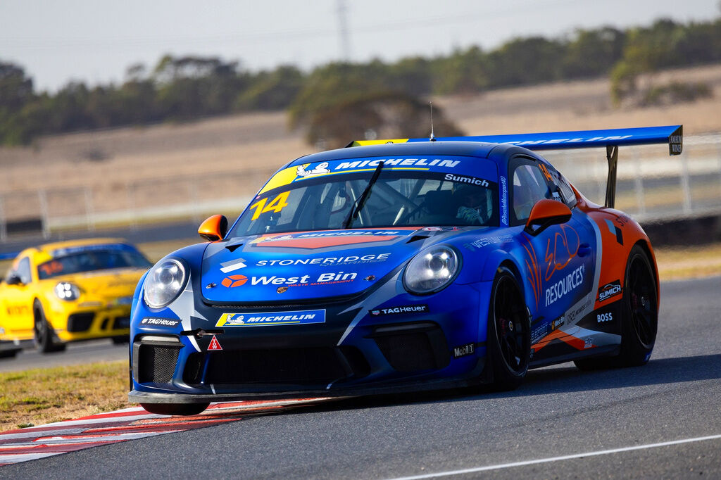 Caleb Sumich with McElrea Racing in the Porsche Michelin Sprint Challenge at The Bend 2024