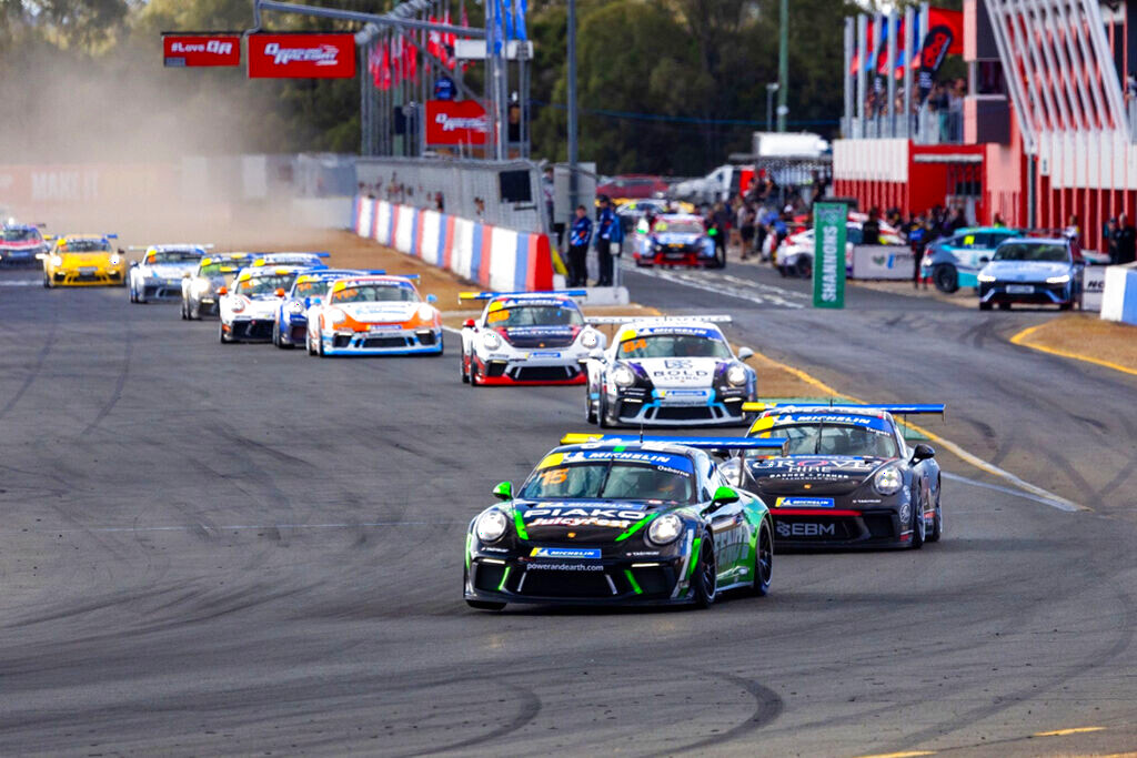 Clay Osborne #15 racing at Queensland Raceway 2024