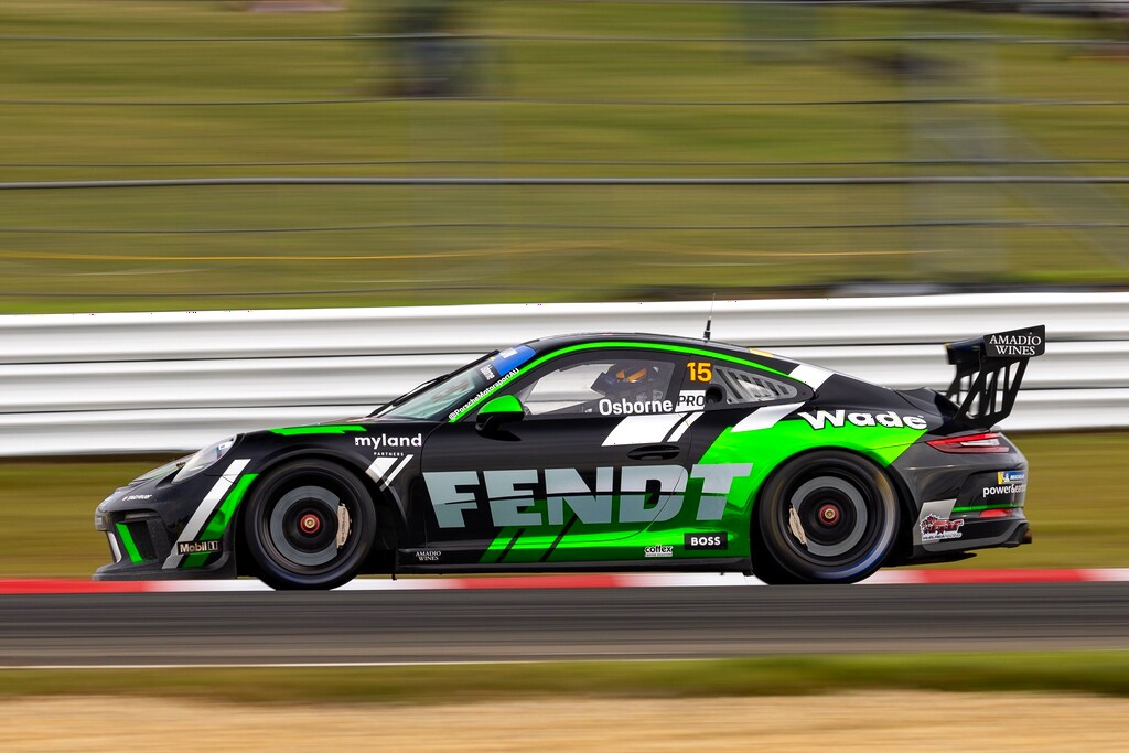 Clay Osborne with McElrea Racing in the Porsche Michelin Sprint Challenge at Symmons Plains Raceway 2024