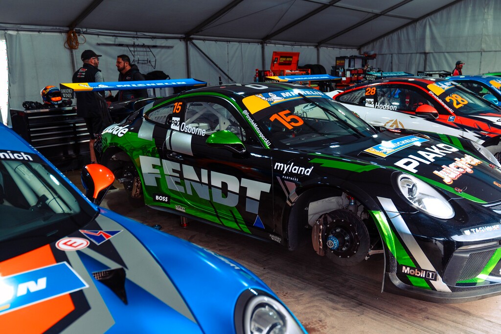 McElrea Racing in the Porsche Michelin Sprint Challenge at Symmons Plains Raceway 2024