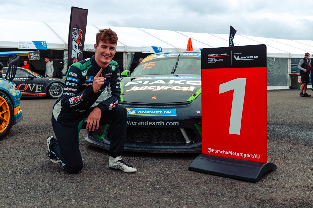 McElrea Racing in the Porsche Michelin Sprint Challenge at Symmons Plains Raceway 2024