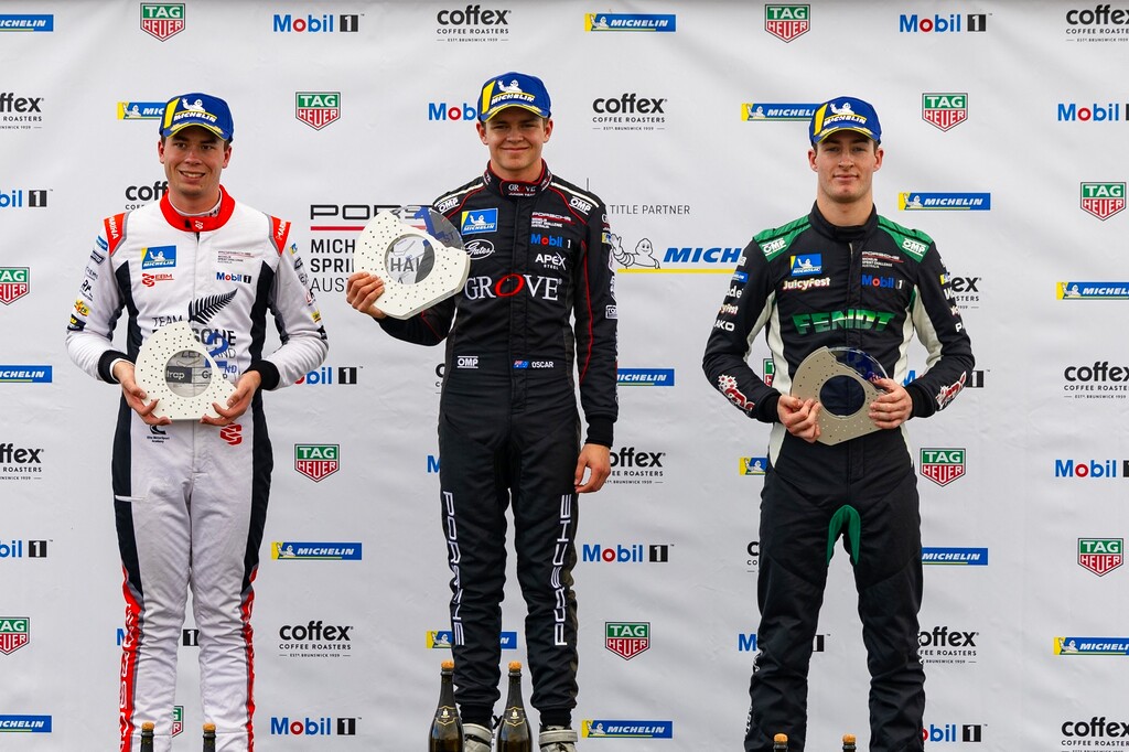 McElrea Racing in the Porsche Michelin Sprint Challenge at Symmons Plains Raceway 2024