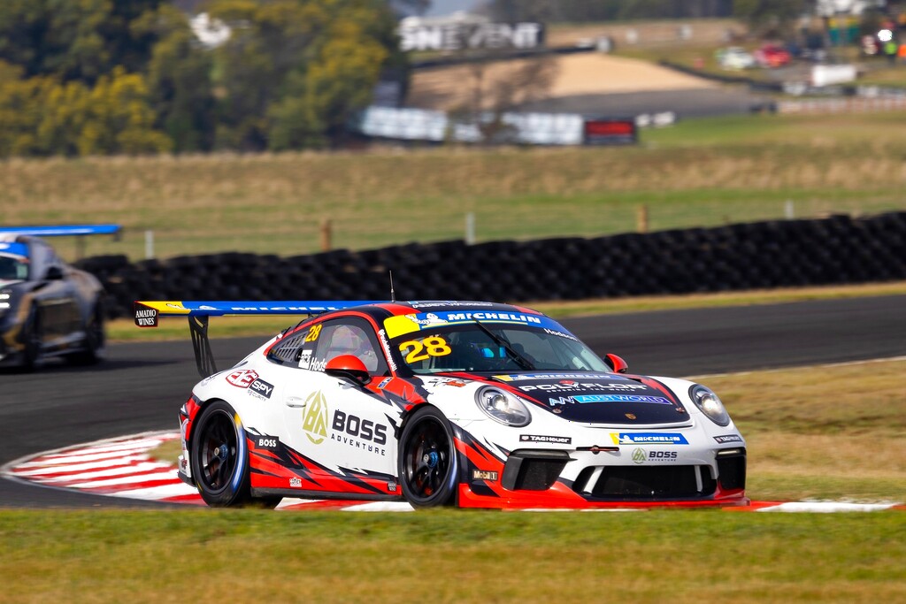 Ayrton Hodson #28 racing at Symmons Plains Raceway 2024