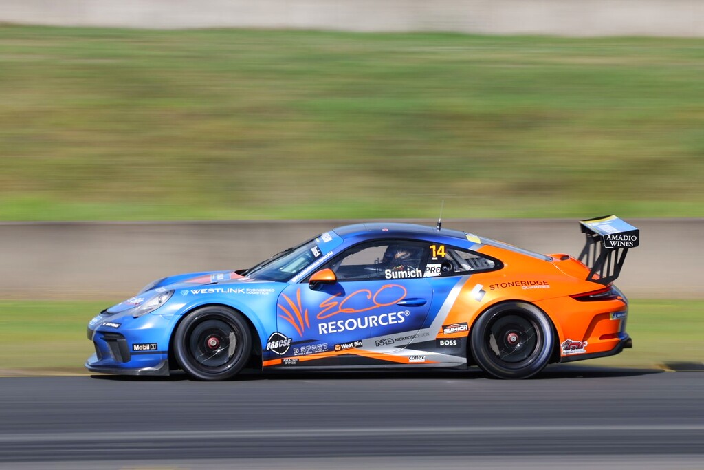 Caleb Sumich #14 racing at Sydney Motorsport Park 2024