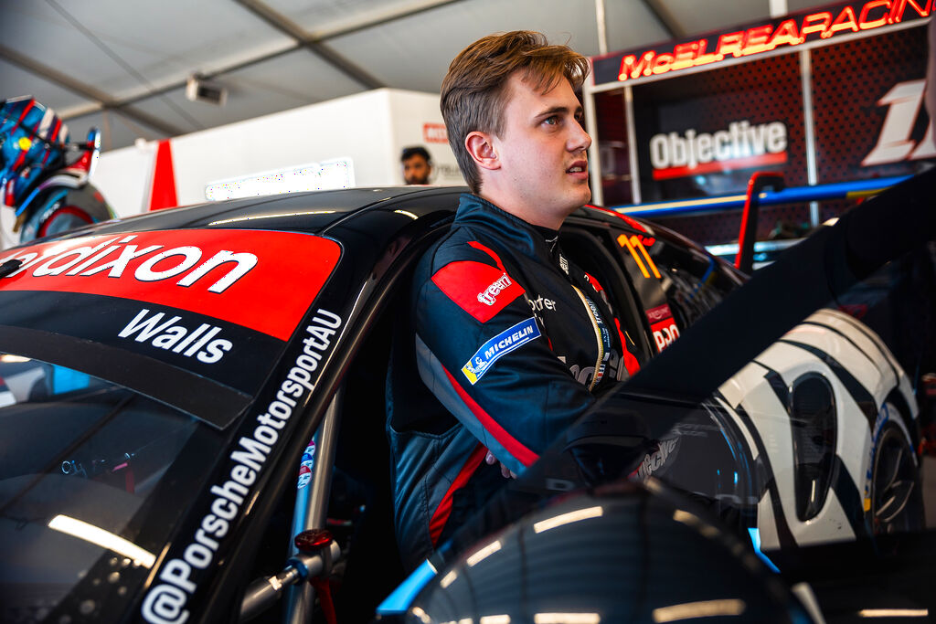 Jackson Walls with McElrea Racing in the Porsche Carrera Cup Australia at the Australian Grand Prix 2024