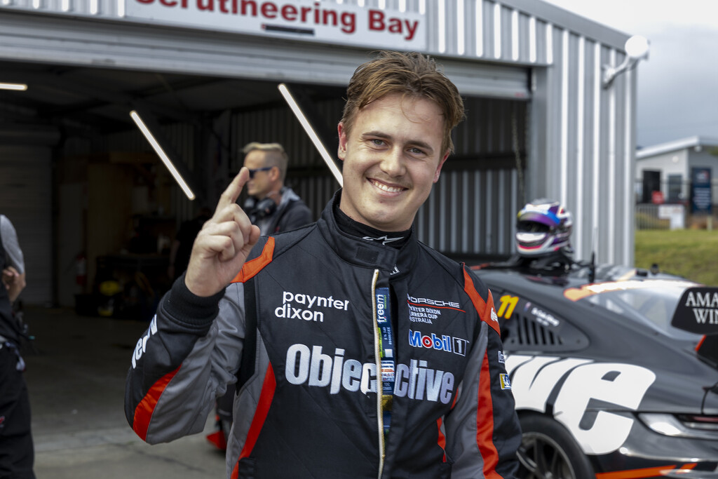 Jackson Walls with McElrea Racing in the Porsche Carrera Cup Australia at Taupo New Zealand 2024