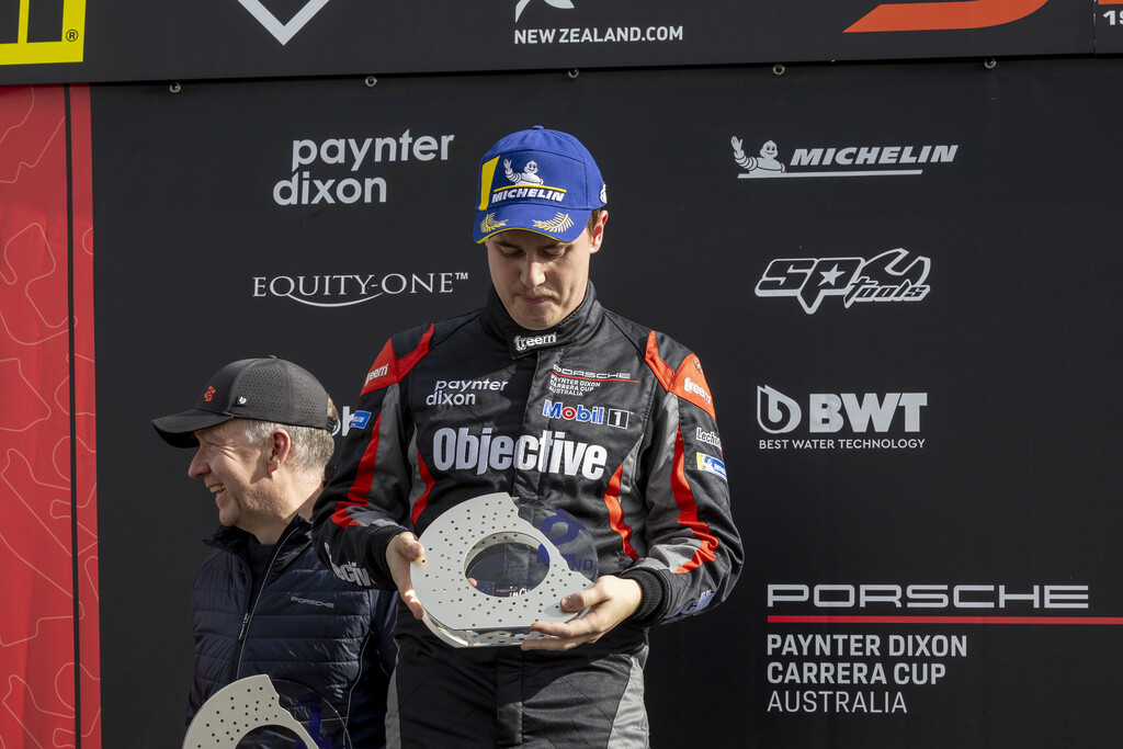 McElrea Racing drivers on the podium at Taupo NZ 2024