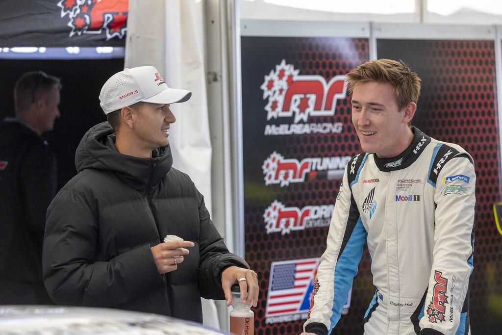 Jaxon Evans and Bayley Hall #28 talking at Taupo NZ 2024