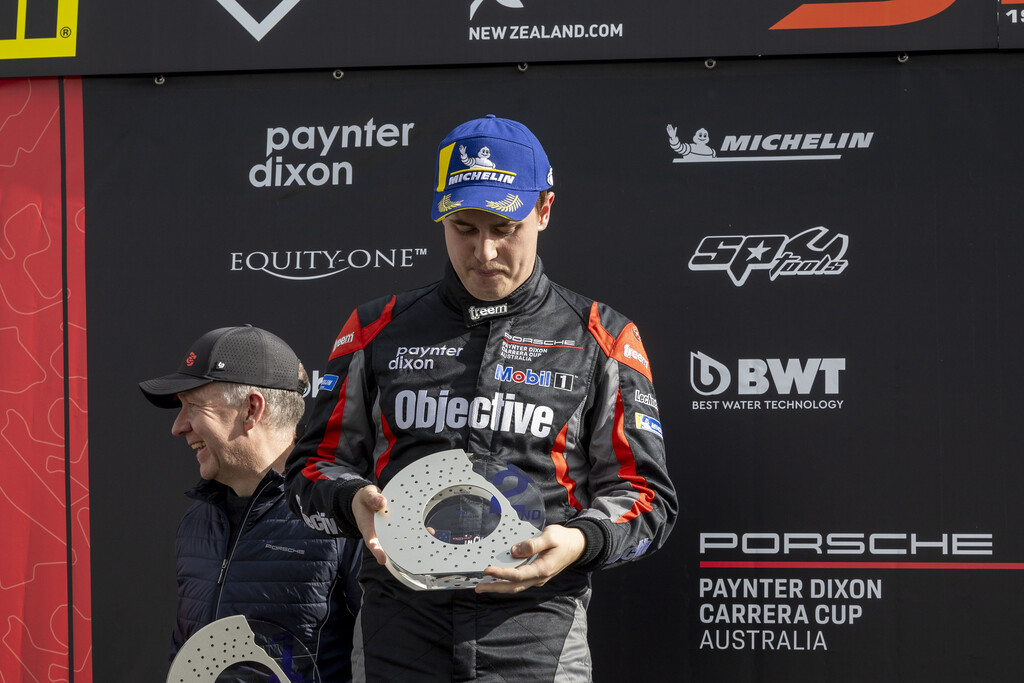 Jackson Walls with McElrea Racing in the Porsche Carrera Cup Australia at Taupo New Zealand 2024