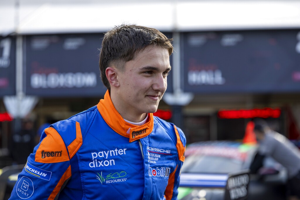 Caleb Sumich with McElrea Racing in the Porsche Carrera Cup Australia at Sandown 500 2024