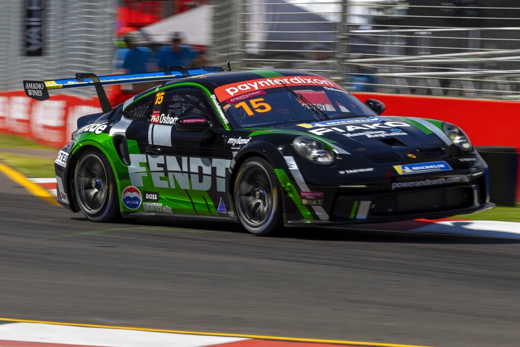 Clay Osborne with McElrea Racing in the Porsche Carrera Cup Australia at the Adelaide 500