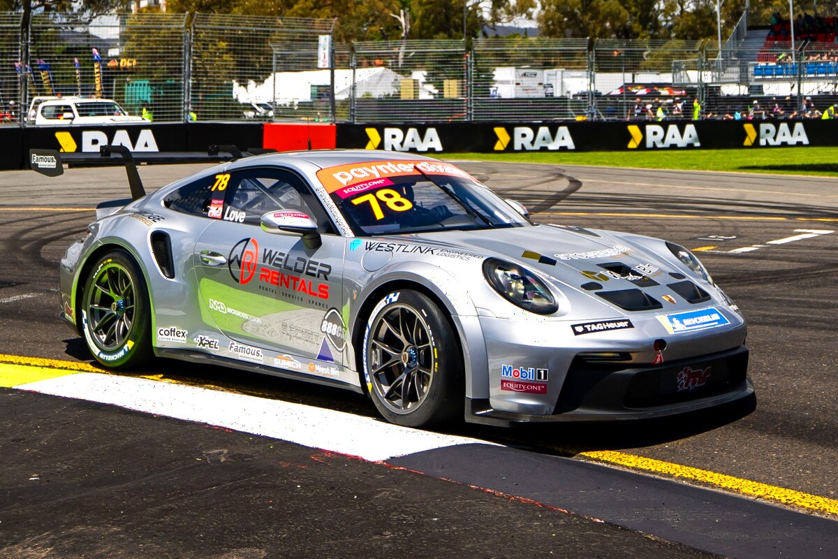 Aaron Love #78 racing at Adelaide Street Circuit 2025