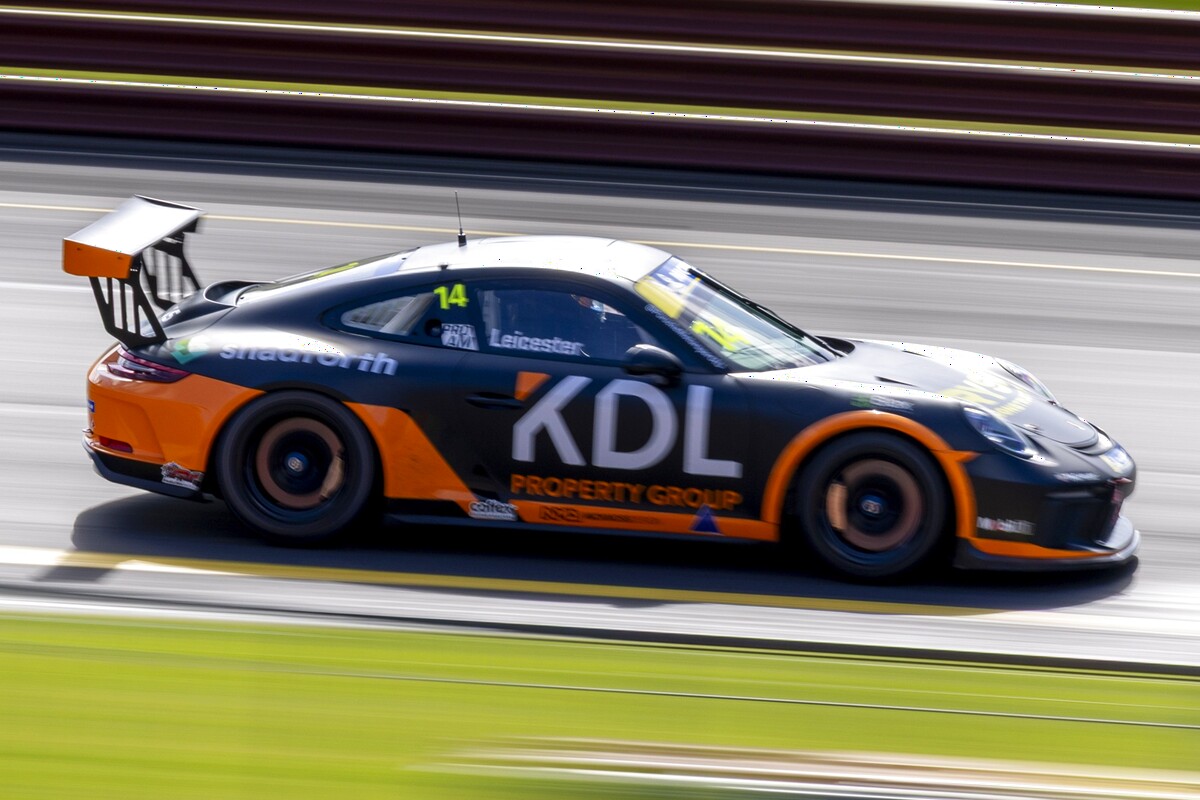 Kent Leicester #14 racing at Sandown International Raceway 2025