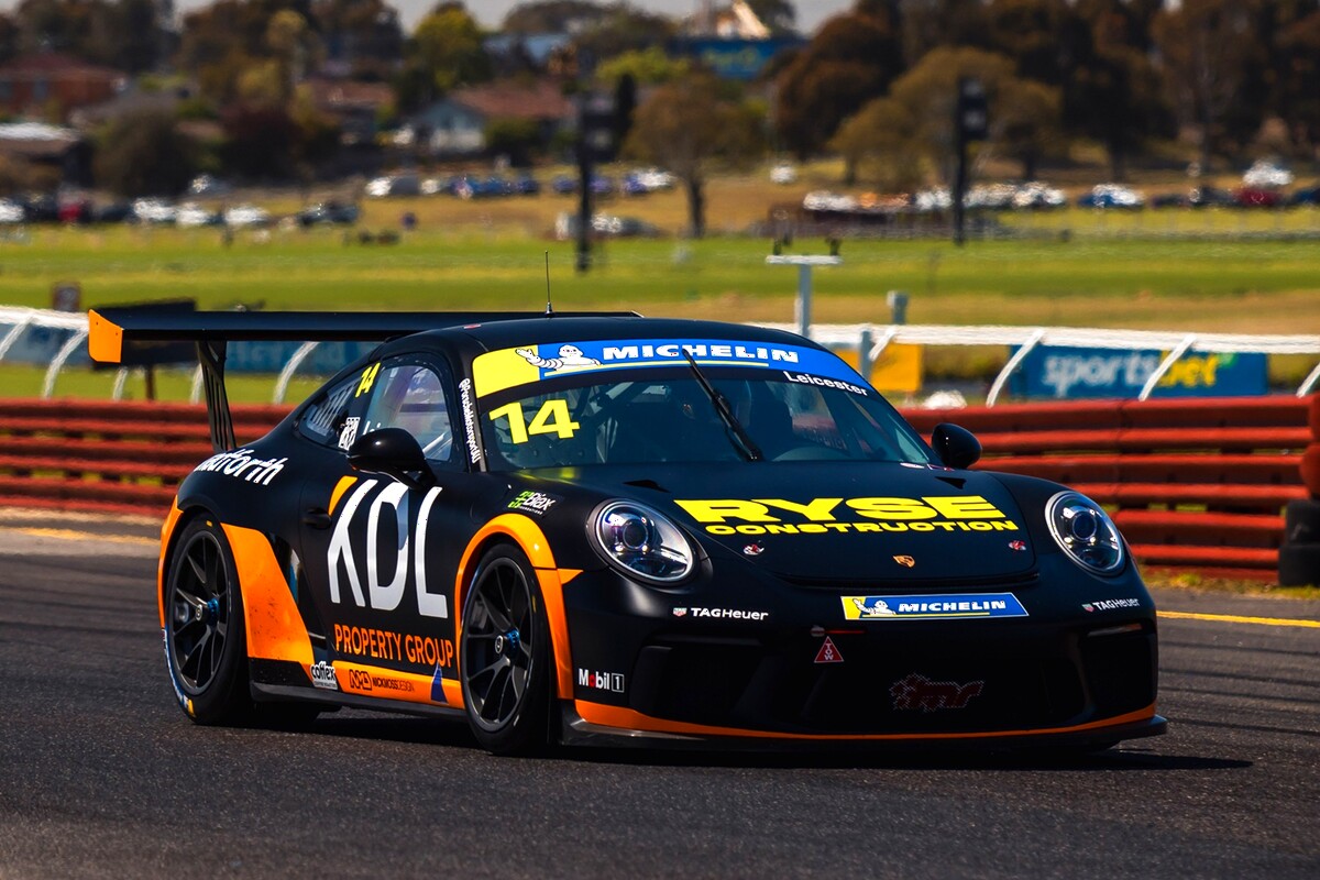 Kent Leicester #14 racing at Sandown International Raceway 2025