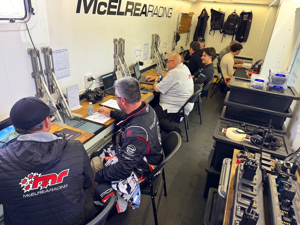 McElrea Racing drivers and crew at Sandown International Raceway 2025